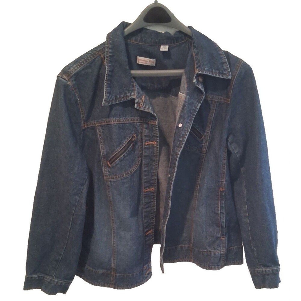 Vintage Jamaica Bay Women’s Denim Blue Jean Button Down Jacket 2X Western Y2K